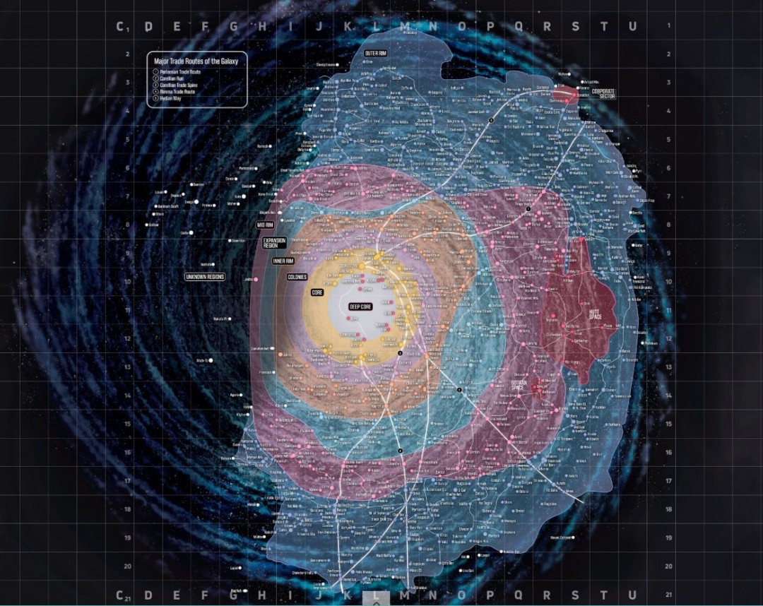 《星球大战》银河全貌揭开面纱 迪士尼发布动态星图
