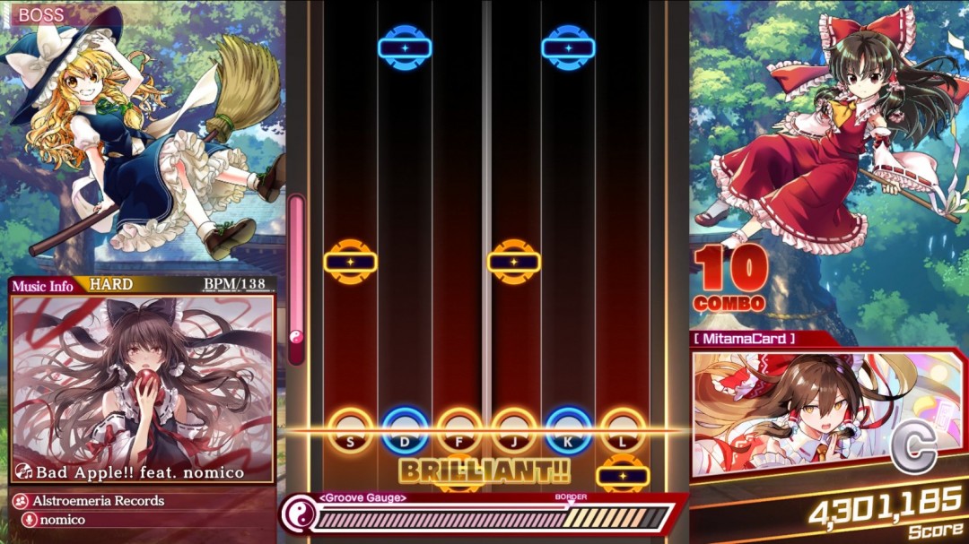 《東方彈幕神樂 失落幻想》第9彈DLC上線 新增全曲目4鍵/6鍵自由切換功能！