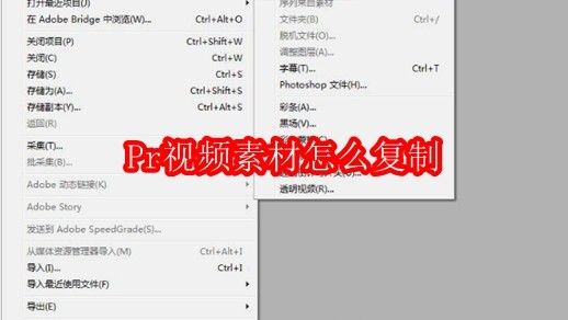 Pr视频素材怎么复制