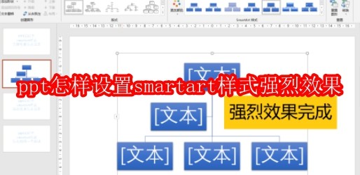 ppt怎样设置smartart样式强烈效果
