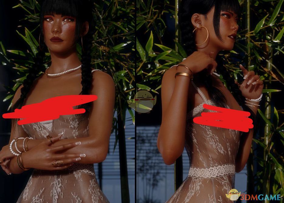 《赛博朋克2077》蕾丝连体内衣MOD