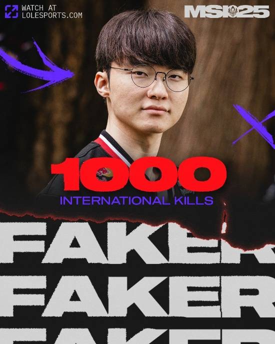 GEN戰(zhàn)勝T1晉級MSI決賽！Faker拿下國際生涯一千擊殺！