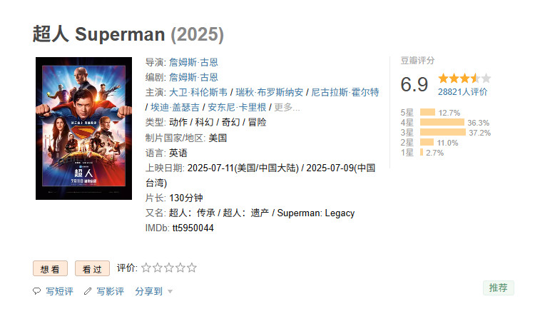 冷场了？《超人》国内上映2天票房仅3000万元