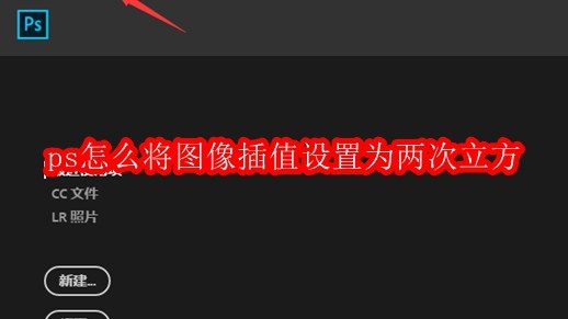 ps怎么将图像插值设置为两次立方