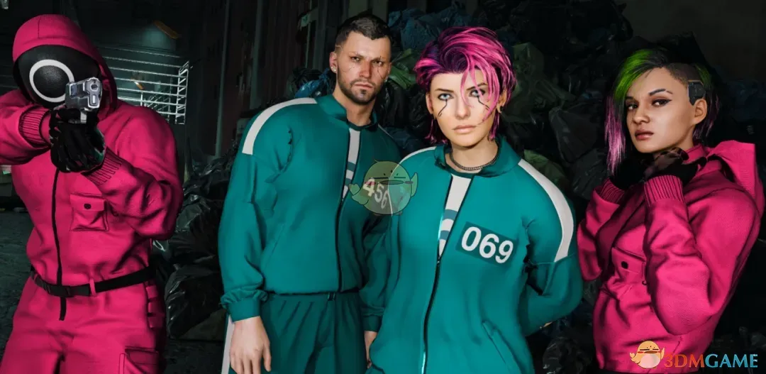 《赛博朋克2077》鱿鱼游戏套装MOD