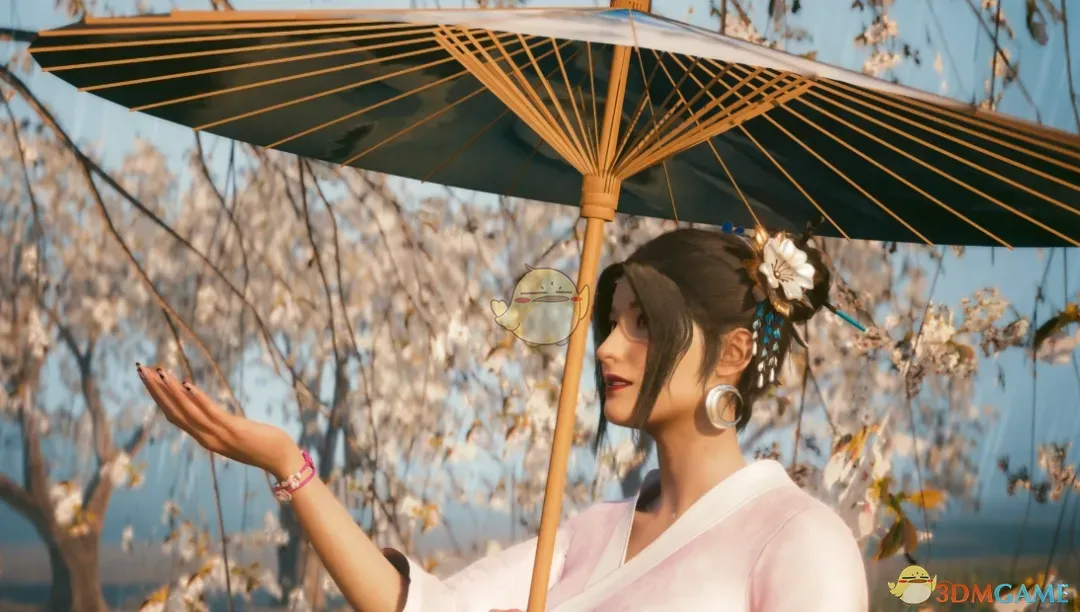 《赛博朋克2077》中式古风油纸伞MOD