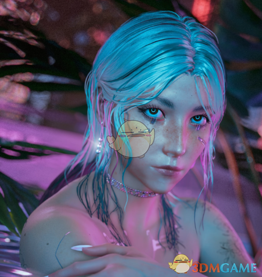 《赛博朋克2077》绣球花多色发型MOD