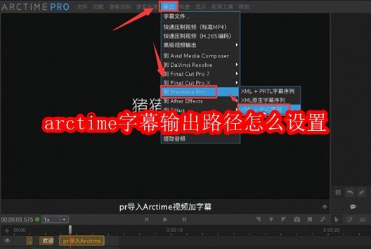 arctime字幕输出路径怎么设置