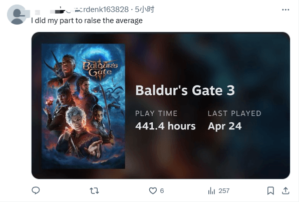 发行总监透露《博德之门3》平均游玩时长：超60小时！