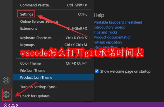 vscode怎么打开git承诺时间表