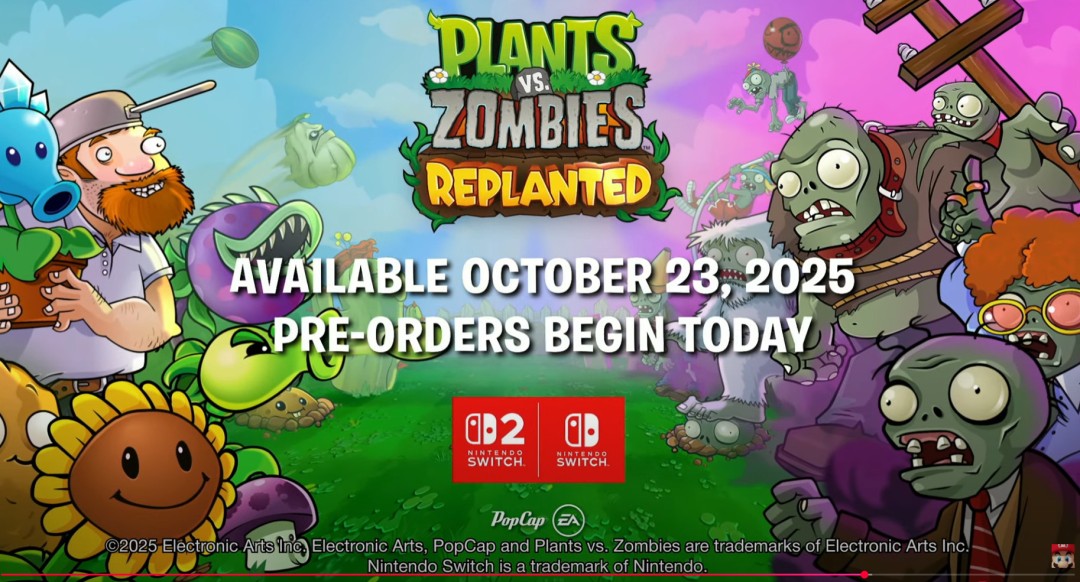《植物大战僵尸：重植版》公布 登陆 Switch 2 和 Switch、新增本地联机和 PvP
