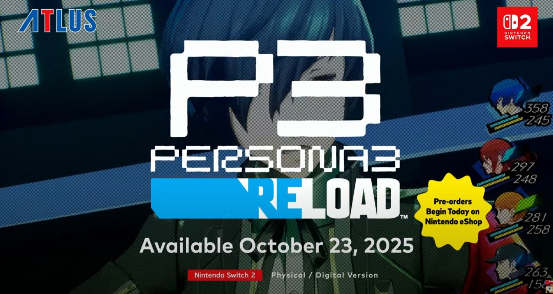 《女神异闻录3：Reload》10月23日登陆Switch 2