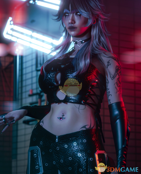 《赛博朋克2077》性感黑曜石套装MOD