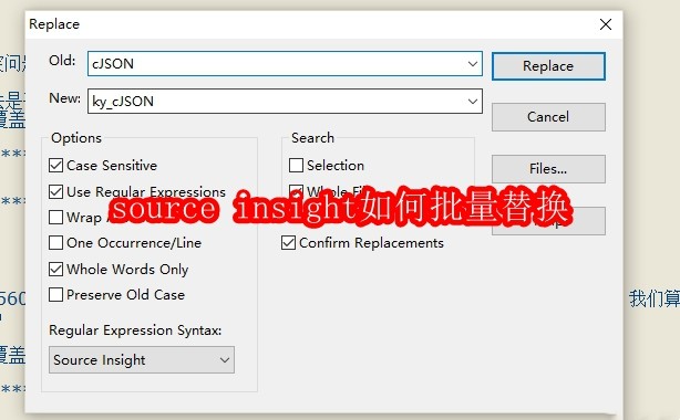 source insight如何批量替换