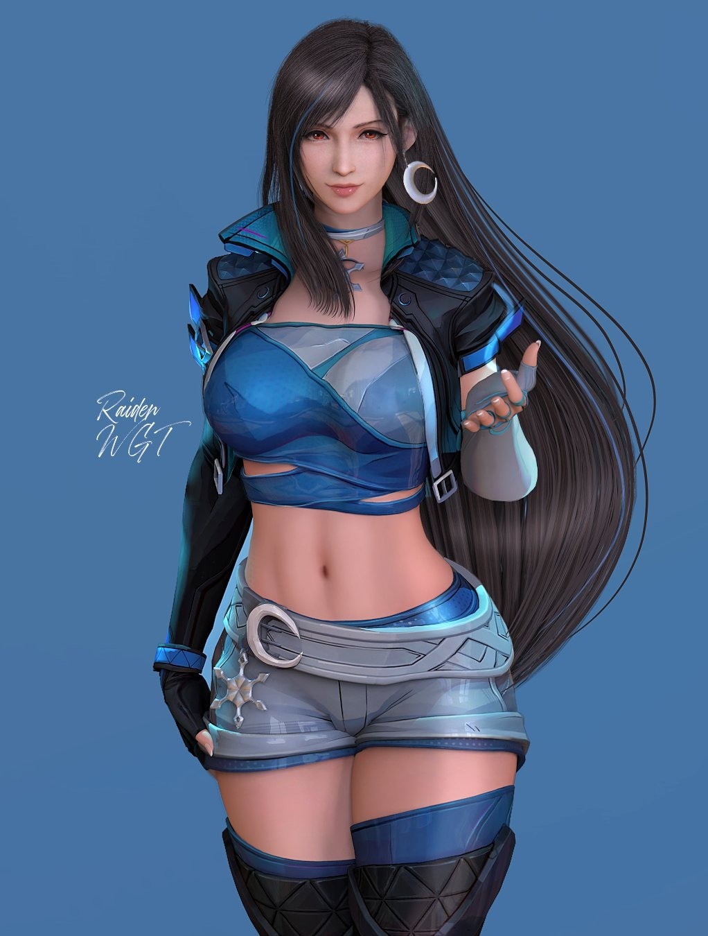 《最终幻想7》蒂法新3D美图 穿其他女角服装不违和