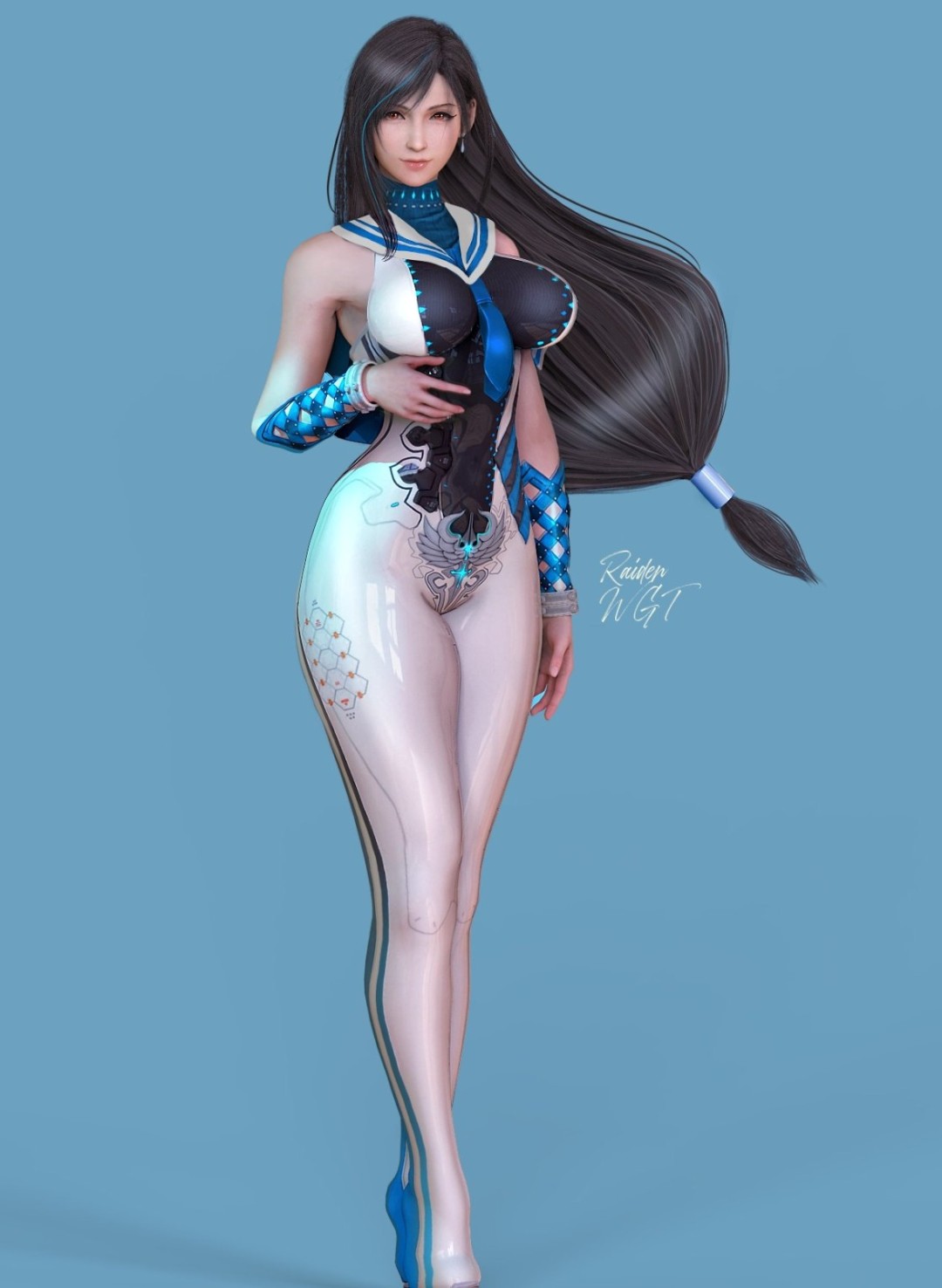 《最终幻想7》蒂法新3D美图 人长得漂亮穿其他女角服装不违和吧？