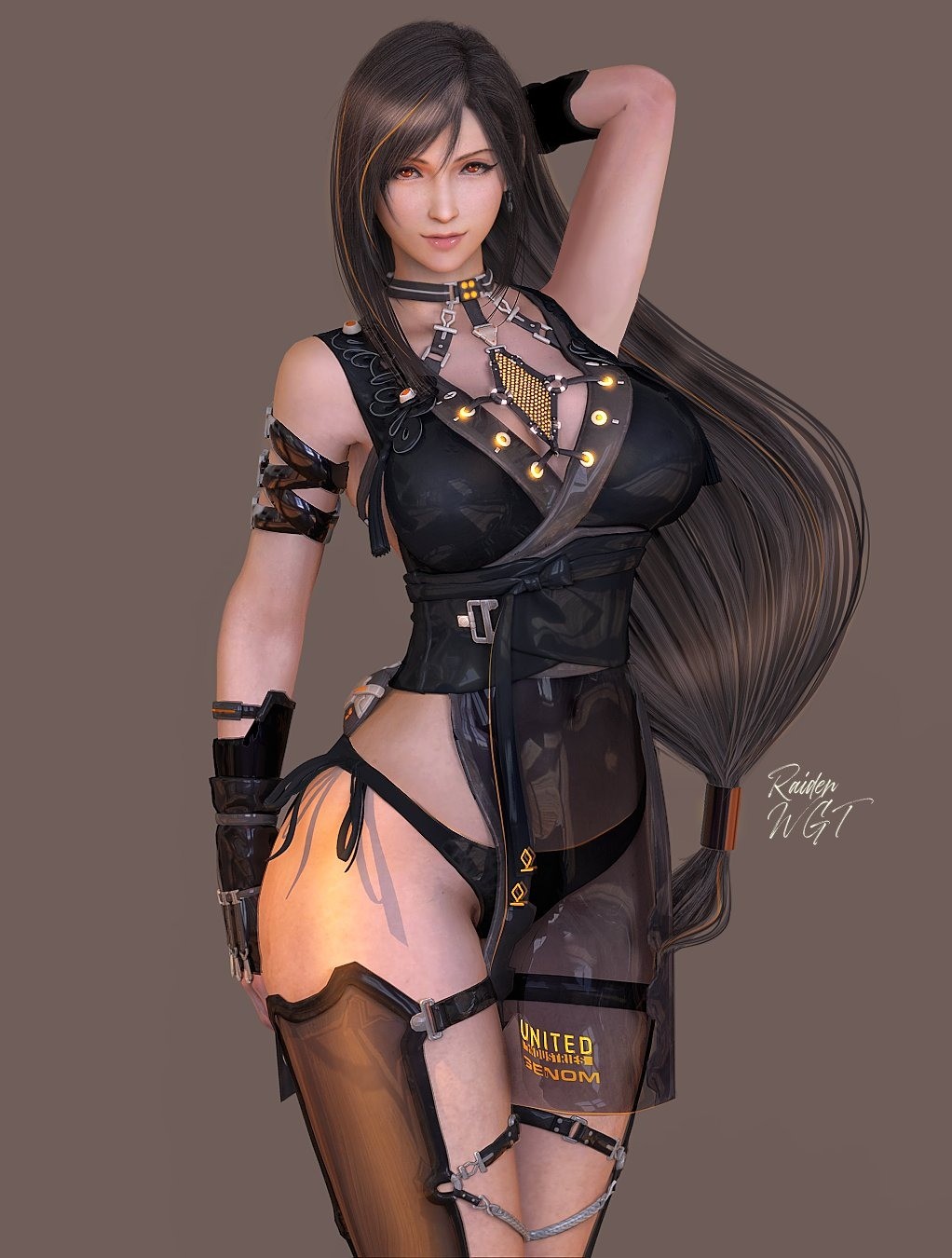 《最终幻想7》蒂法新3D美图 人长得漂亮穿其他女角服装不违和吧？