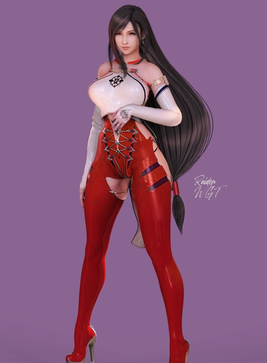 《最终幻想7》蒂法新3D美图 人长得漂亮穿其他女角服装不违和吧？