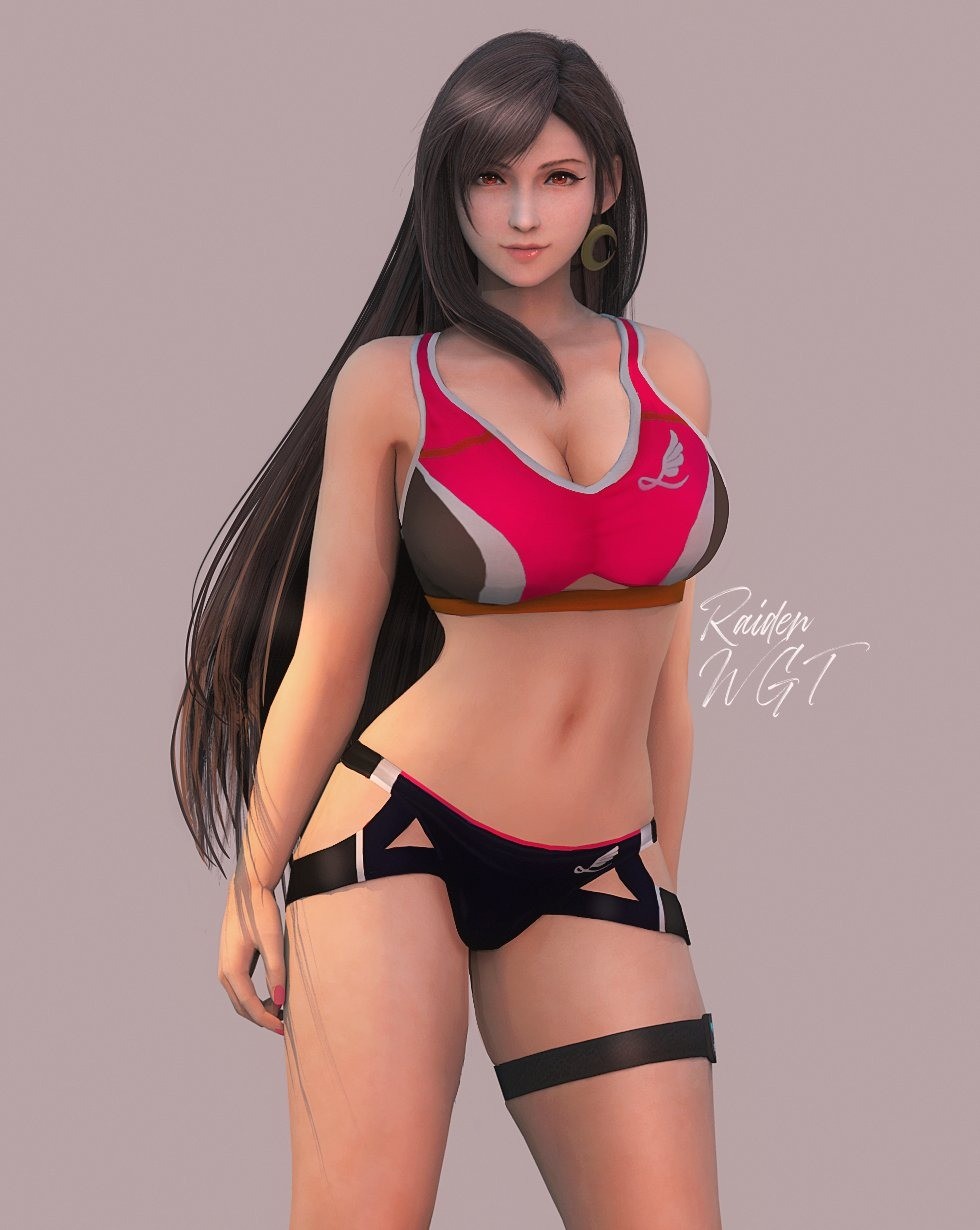 《最终幻想7》蒂法新3D美图 人长得漂亮穿其他女角服装不违和吧？