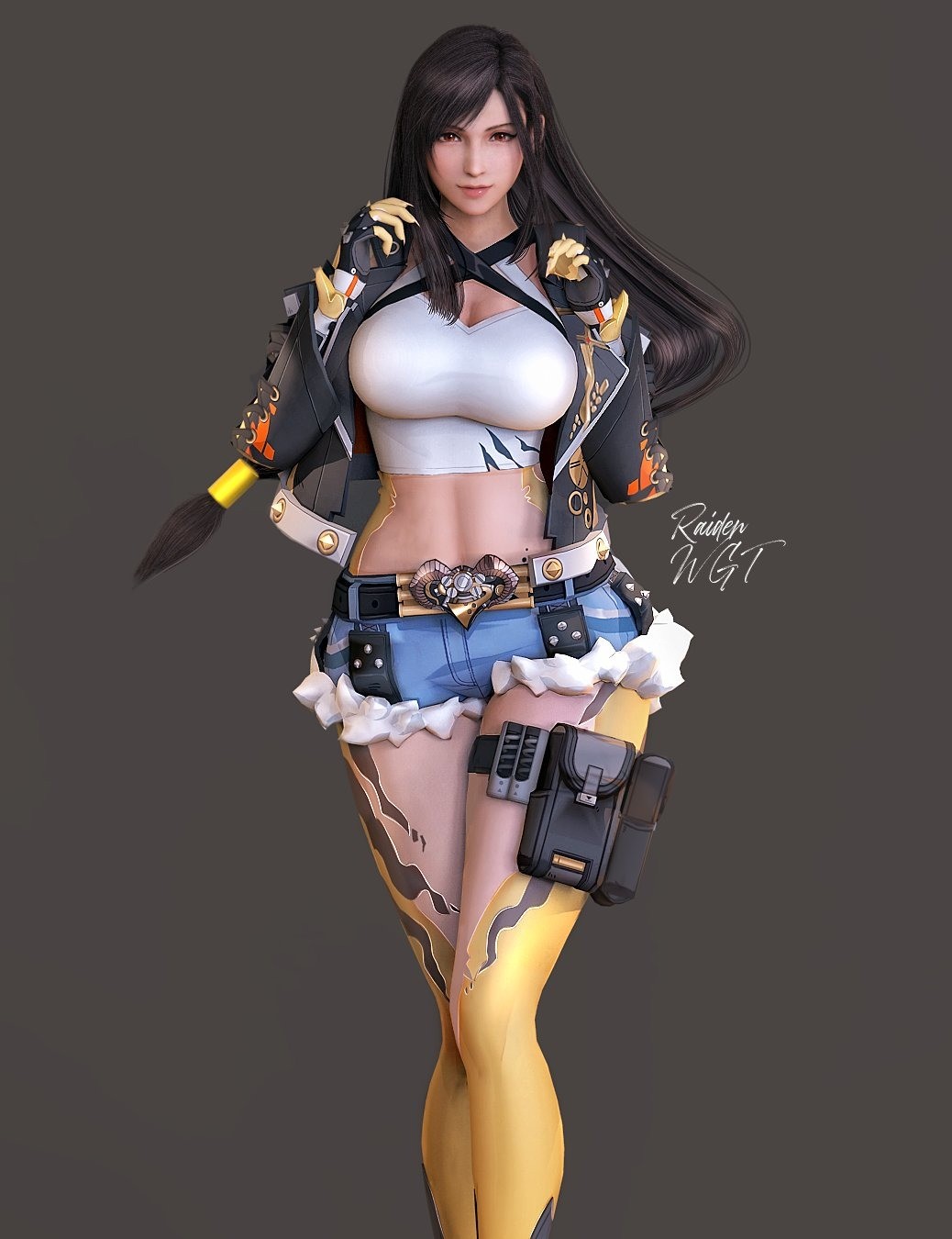 《最终幻想7》蒂法新3D美图 人长得漂亮穿其他女角服装不违和吧？