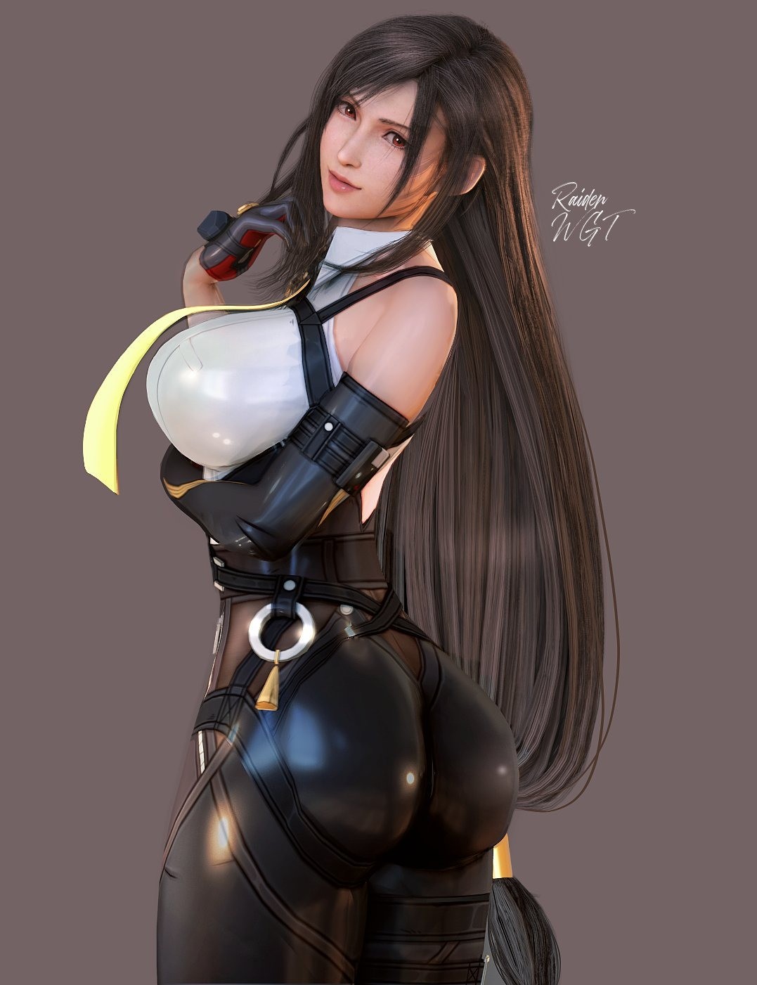 《最终幻想7》蒂法新3D美图 人长得漂亮穿其他女角服装不违和吧？