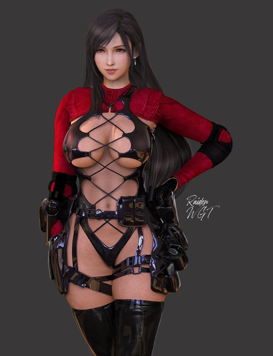 《最终幻想7》蒂法新3D美图 人长得漂亮穿其他女角服装不违和吧？