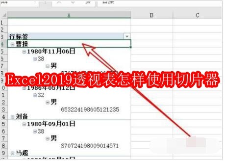 Excel2019透视表怎样使用切片器
