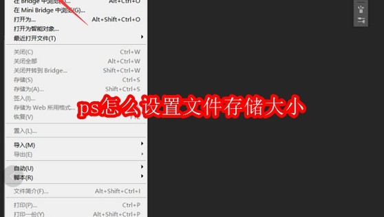 ps怎么设置文件存储大小