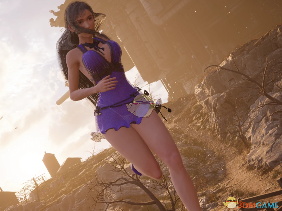 《最终幻想7：重生》蒂法的紫色透明连衣裙MOD