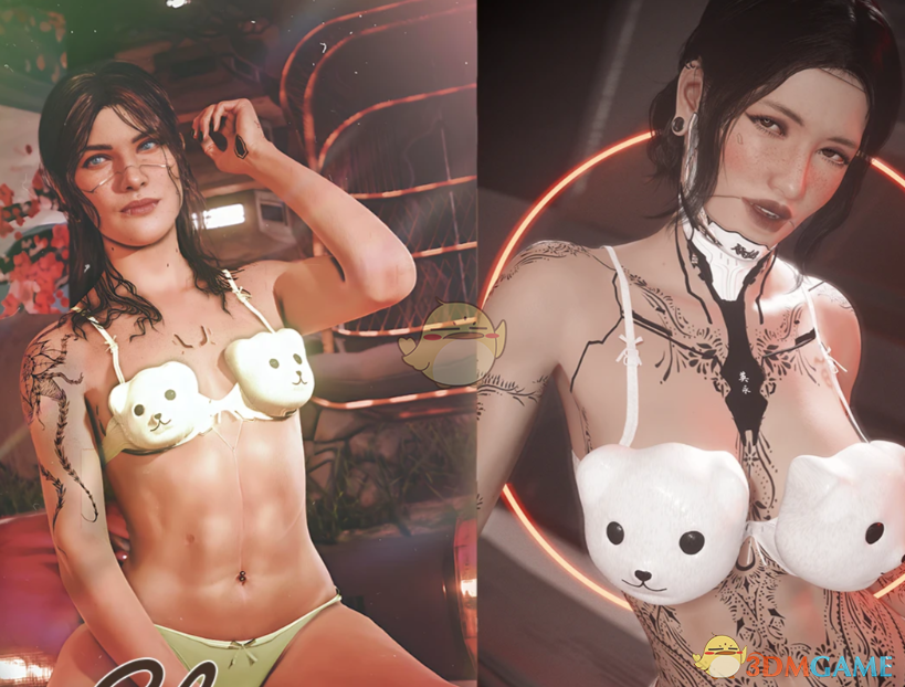 《赛博朋克2077》可爱小熊内衣MOD