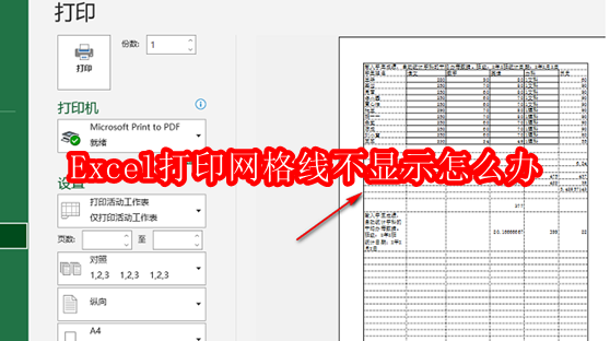 Excel打印网格线不显示怎么办
