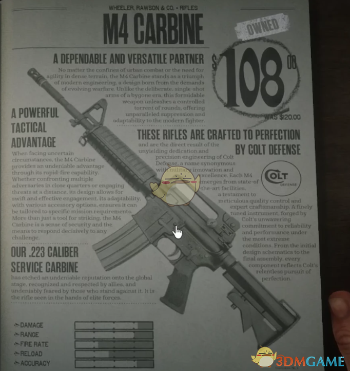 《荒野大镖客2》M4卡宾步枪MOD