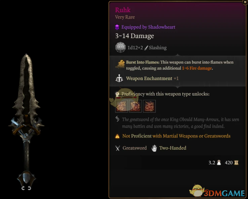 《博德之门3》奥布尔德巨剑MOD