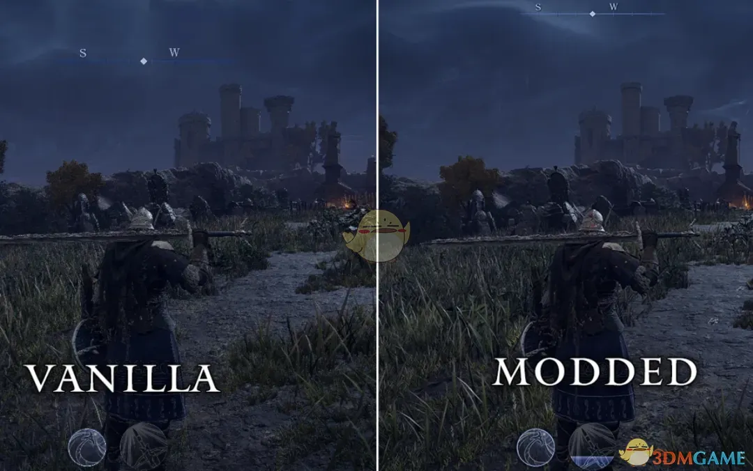 《艾尔登法环：黑夜君临》更好的指南针位置MOD