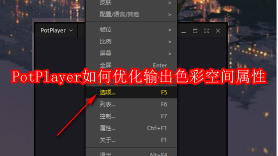 PotPlayer如何优化输出色彩空间属性