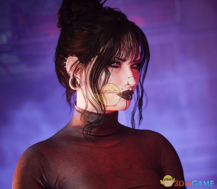 《赛博朋克2077》舒适发髻刘海MOD