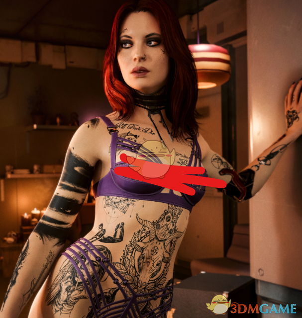 《赛博朋克2077》RAS系带内衣MOD