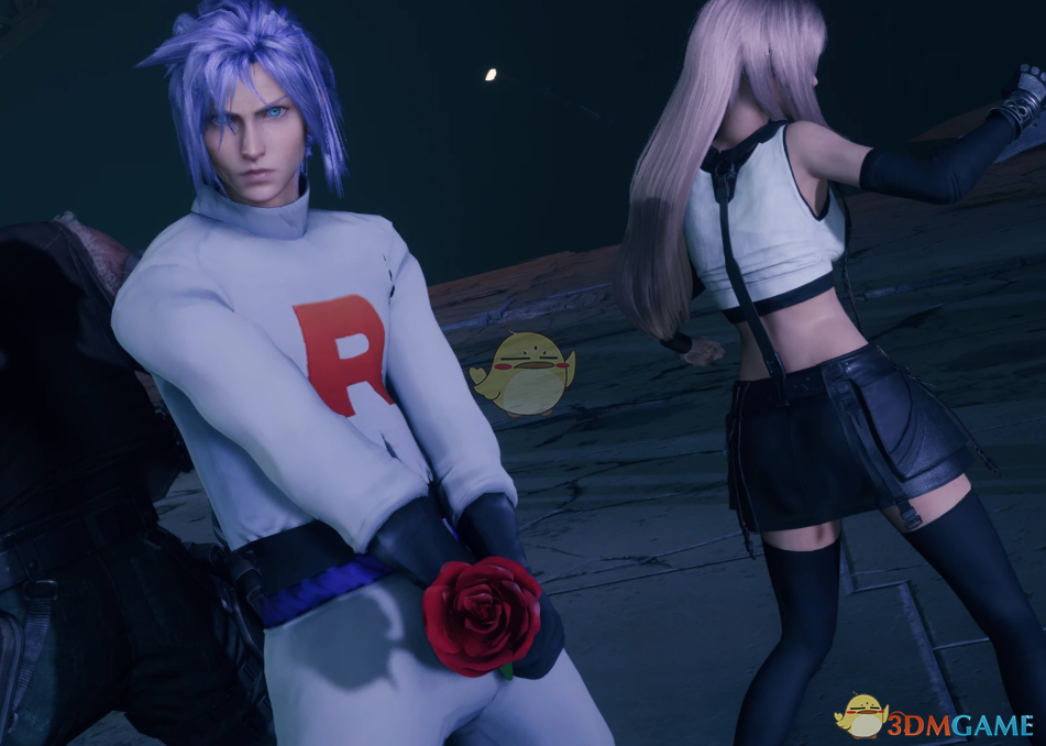 《最终幻想7：重制版》克劳德的宝可梦火箭队制服MOD