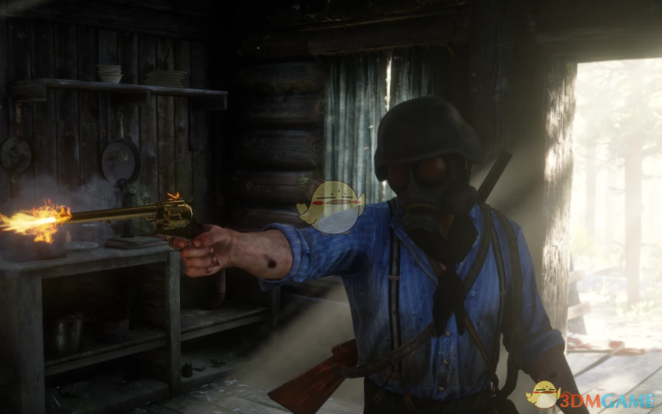 《荒野大镖客2》生化危机4汉克的防毒面具MOD