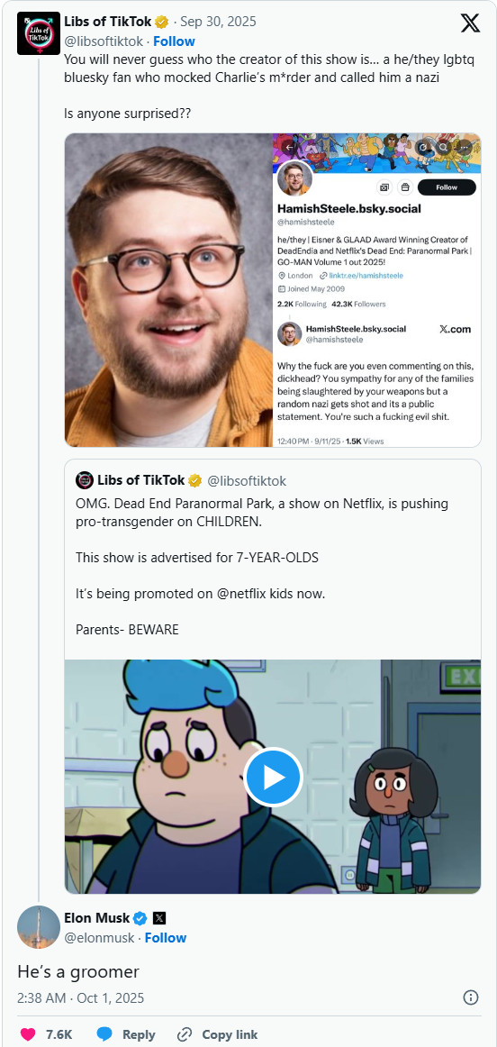 马斯克带头抵制Netflix！动画片竟向儿童推广跨性别觉醒