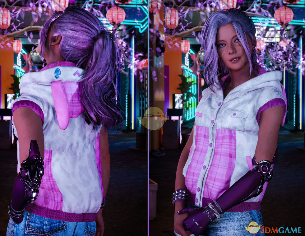 《赛博朋克2077》可爱兔耳连帽衫MOD