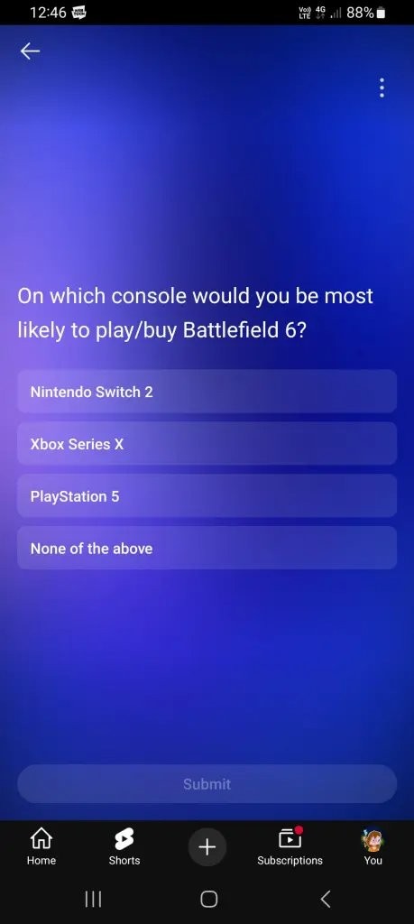你會為switch2版《戰(zhàn)地6》買單嗎？調(diào)查問卷引熱議
