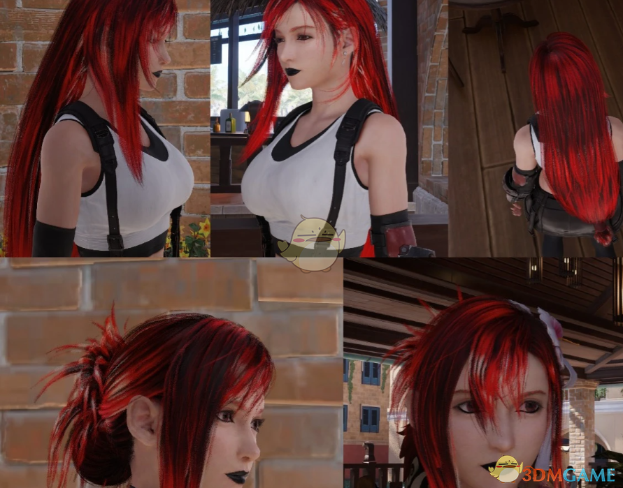 《最终幻想7：重生》蒂法的多色挑染发丝包MOD