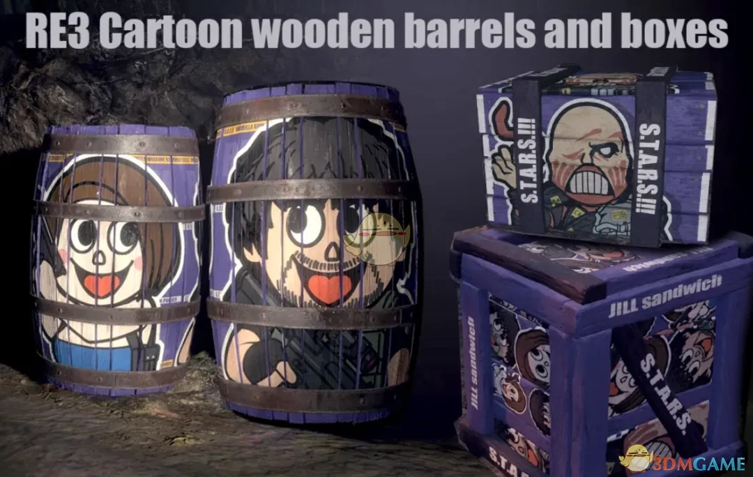 《生化危机4：重制版》RE3卡通木桶和盒子MOD