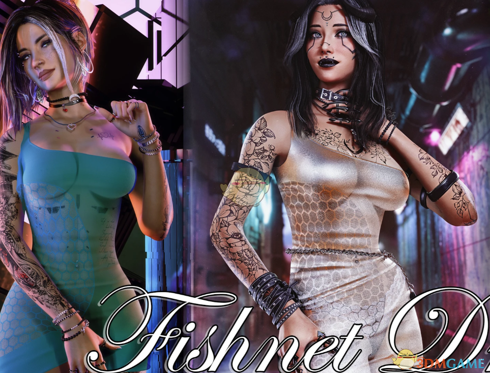 《赛博朋克2077》蜂巢网眼连衣裙MOD