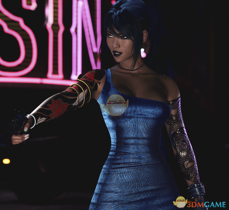 《赛博朋克2077》蜂巢网眼连衣裙MOD