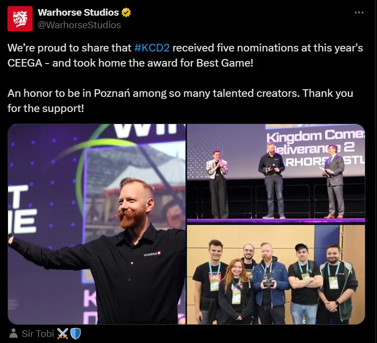 中东欧游戏大奖落幕!《天国:拯救2》斩获年度最佳 2 中东欧游戏大奖落幕!《天国:拯救2》斩获年度最佳