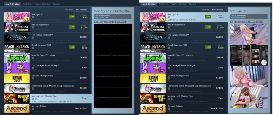 玩家吐槽Steam离谱机制 暴力内容要认证色情内容却不要