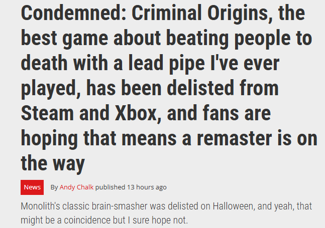 经典名作《死刑犯:罪恶起源》突然停售 推测或将重制 2 经典名作《死刑犯:罪恶起源》突然停售 推测或将重制