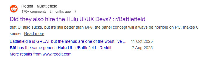 Hulu起诉DICE 指责《战地6》偷了他们的UI设计